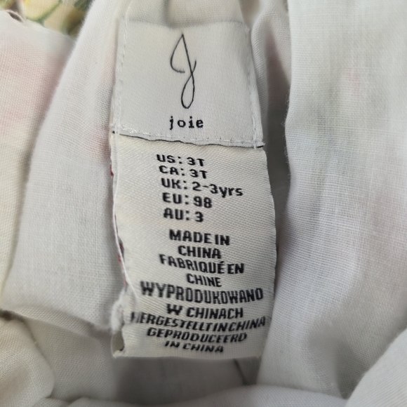 Joie Baby Girls 3T Floral Ruffle Dress with Lining & Crochet Hem - Picture 7 of 10